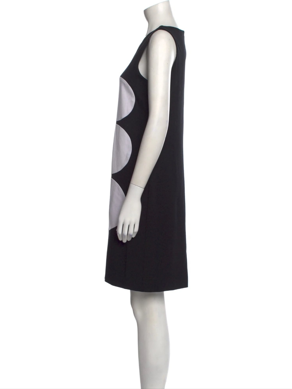 Lisa Perry Black Mini Dress with White Geometric Panels